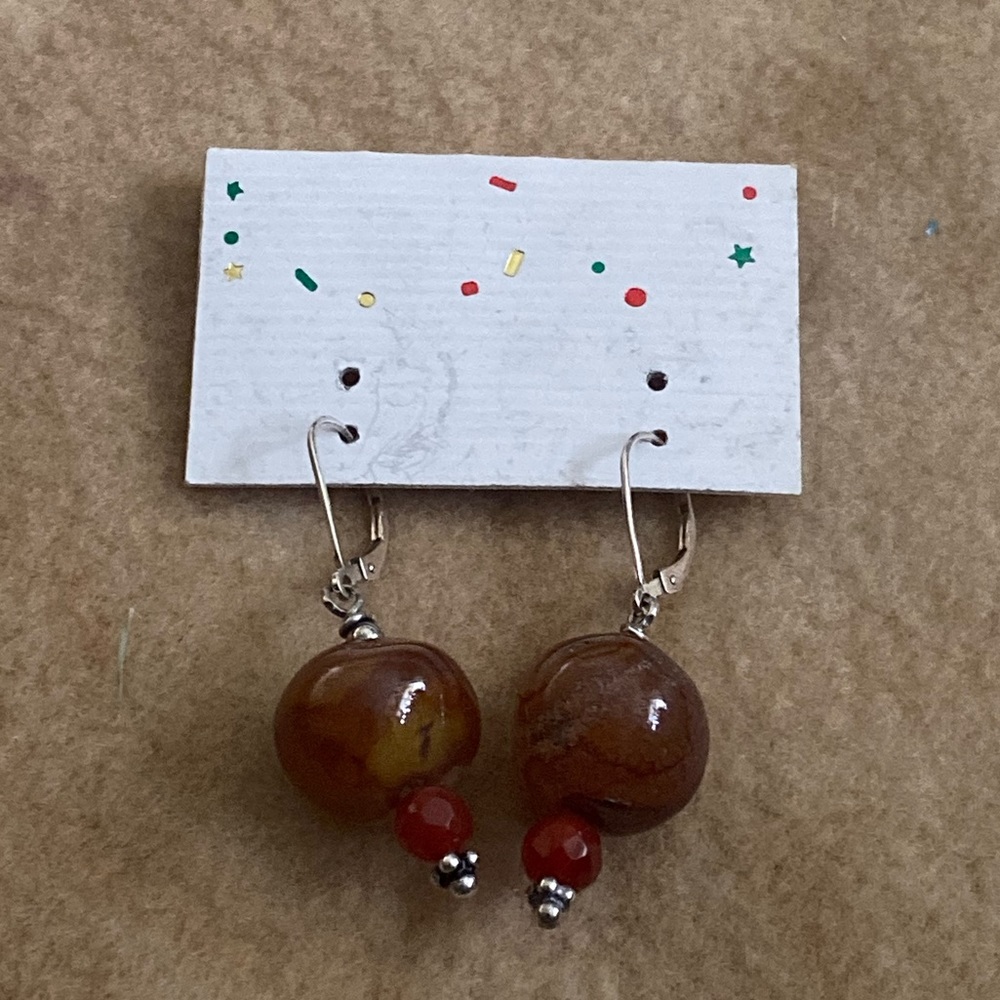 Carnelian Sterling Silver Earrings